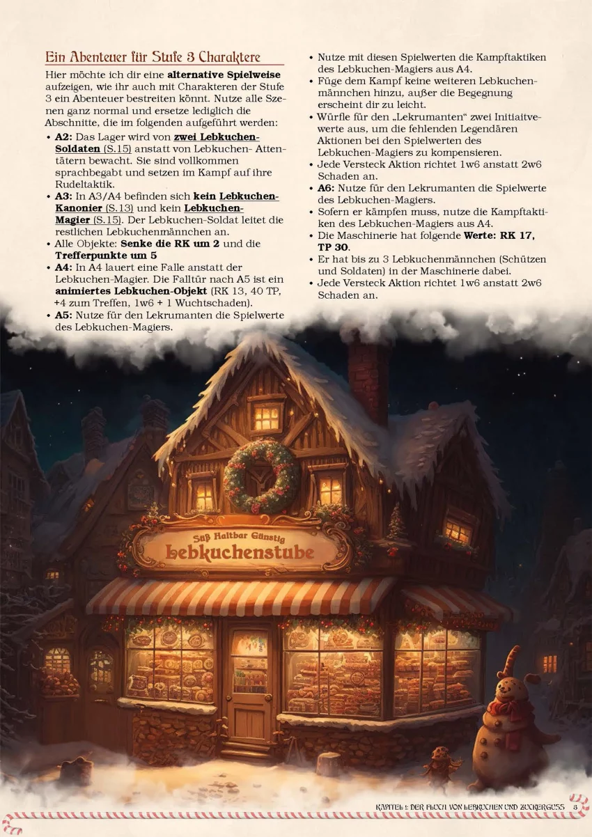 Beschreibung wie das Abenteuer der Lekrumant für Dungeons and Dragons auf Stufe 3 gespielt werden kann