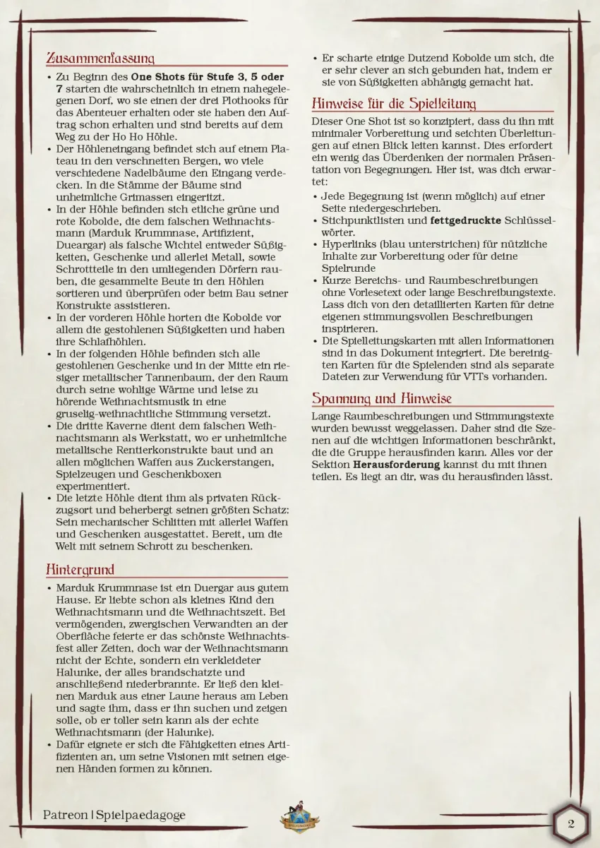 Auf der Seite des D&D 5e Abenteuers Leise rieselt der Schrott befindet sich die Zusammenfassung des Abenteuers sowie einige Hintergrundinformationen dazu