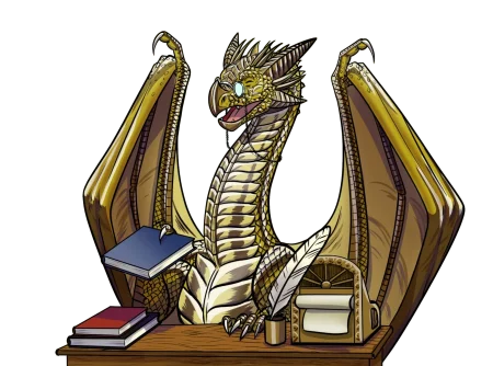 Goldener Drache als Buchhalter